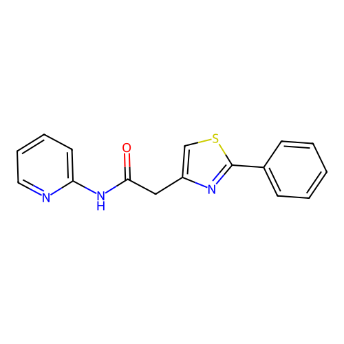 2-(2-phenyl-1,3-thiazol-4-yl)-N-(pyridin-2-yl)acetamide structure