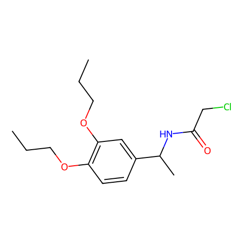 2-chloro-N-[1-(3,4-dipropoxyphenyl)ethyl]acetamide structure