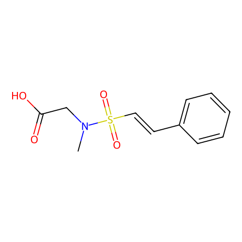 2-(N-methyl2-phenylethenesulfonamido)acetic acid structure