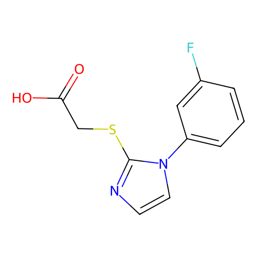 2-{[1-(3-fluorophenyl)-1H-imidazol-2-yl]sulfanyl}acetic acid structure