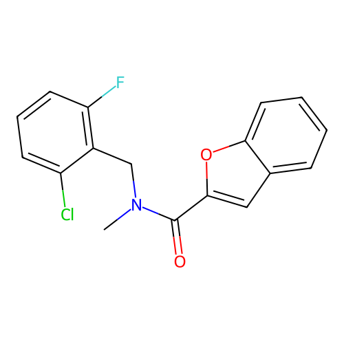 N-[(2-chloro-6-fluorophenyl)methyl]-N-methyl-1-benzofuran-2-carboxamide structure