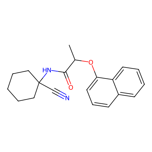 N-(1-cyanocyclohexyl)-2-(naphthalen-1-yloxy)propanamide structure