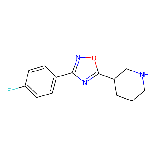 3-[3-(4-Fluorophenyl)-1,2,4-oxadiazol-5-yl]piperidine structure