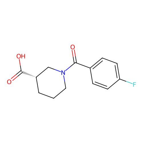 (3S)-1-(4-fluorobenzoyl)piperidine-3-carboxylic acid structure