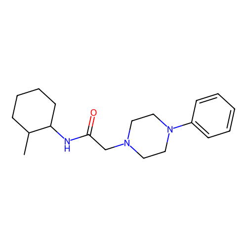 N-(2-methylcyclohexyl)-2-(4-phenylpiperazin-1-yl)acetamide structure