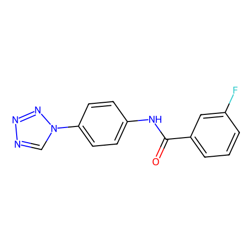 3-fluoro-N-[4-(1H-tetrazol-1-yl)phenyl]benzamide structure