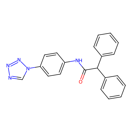 2,2-diphenyl-N-[4-(1H-tetrazol-1-yl)phenyl]acetamide structure