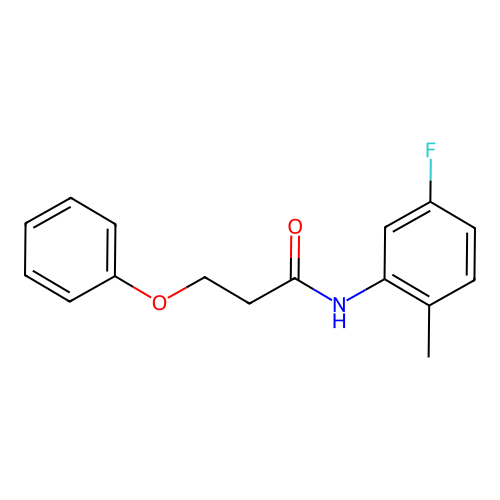 N-(5-fluoro-2-methylphenyl)-3-phenoxypropanamide structure