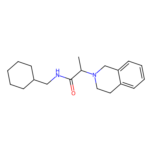 N-(cyclohexylmethyl)-2-(3,4-dihydro-1H-isoquinolin-2-yl)propanamide structure
