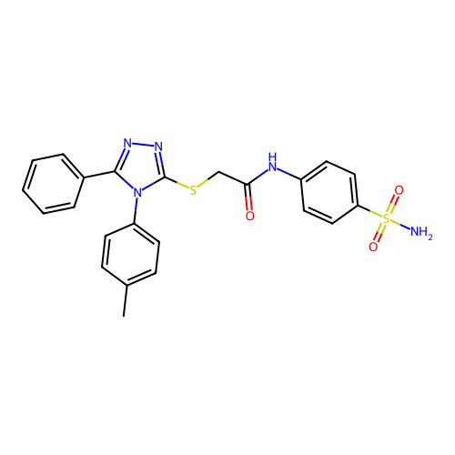 2-{[4-(4-methylphenyl)-5-phenyl-4H-1,2,4-triazol-3-yl]sulfanyl}-N-(4-sulfamoylphenyl)acetamide structure
