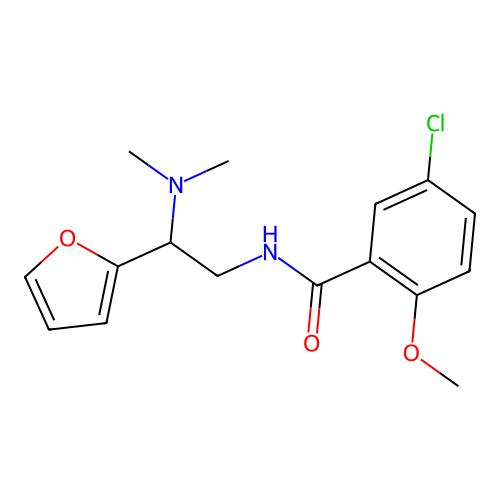 5-chloro-N-[2-(dimethylamino)-2-(furan-2-yl)ethyl]-2-methoxybenzamide structure