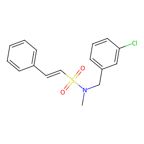 N-[(3-chlorophenyl)methyl]-N-methyl-2-phenylethene-1-sulfonamide structure