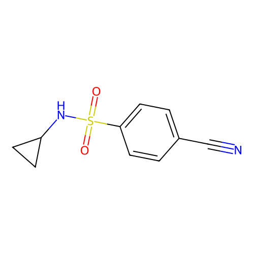 4-cyano-N-cyclopropylbenzene-1-sulfonamide structure