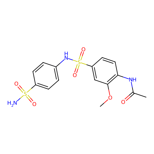 N-{2-methoxy-4-[(4-sulfamoylphenyl)sulfamoyl]phenyl}acetamide structure