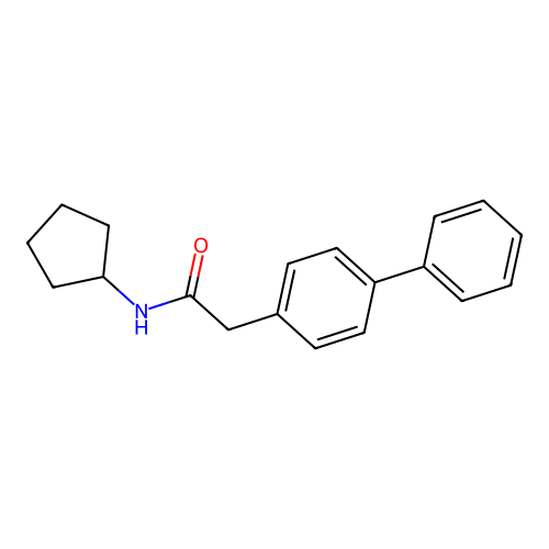 N-cyclopentyl-2-(4-phenylphenyl)acetamide structure