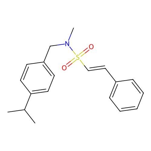 N-methyl-2-phenyl-N-{[4-(propan-2-yl)phenyl]methyl}ethene-1-sulfonamide structure