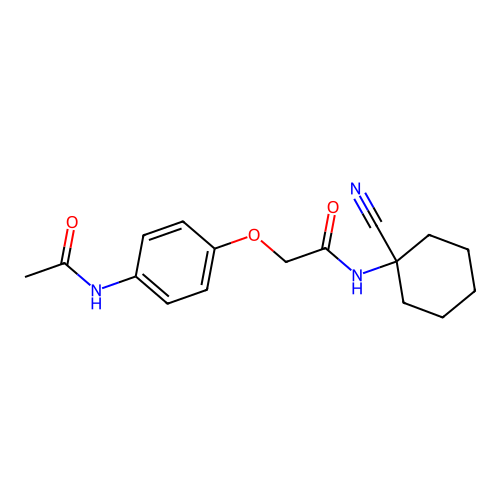 2-(4-acetamidophenoxy)-N-(1-cyanocyclohexyl)acetamide structure