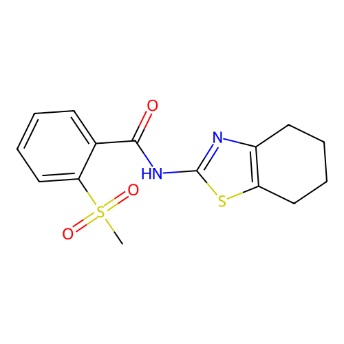 2-methanesulfonyl-N-(4,5,6,7-tetrahydro-1,3-benzothiazol-2-yl)benzamide structure