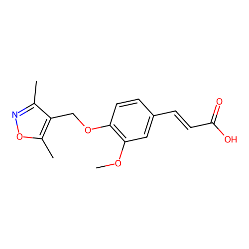 3-{4-[(Dimethyl-1,2-oxazol-4-yl)methoxy]-3-methoxyphenyl}prop-2-enoic acid structure