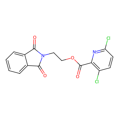 2-(1,3-dioxo-2,3-dihydro-1H-isoindol-2-yl)ethyl 3,6-dichloropyridine-2-carboxylate structure