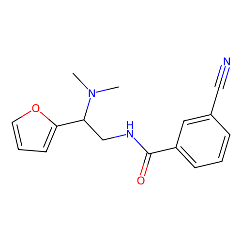 3-cyano-N-[2-(dimethylamino)-2-(furan-2-yl)ethyl]benzamide structure
