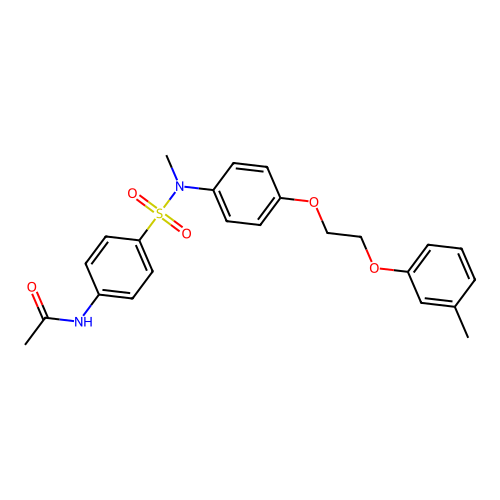 N-[4-[methyl-[4-[2-(3-methylphenoxy)ethoxy]phenyl]sulfamoyl]phenyl]acetamide structure