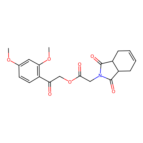 [2-(2,4-dimethoxyphenyl)-2-oxoethyl] 2-(1,3-dioxo-3a,4,7,7a-tetrahydroisoindol-2-yl)acetate structure