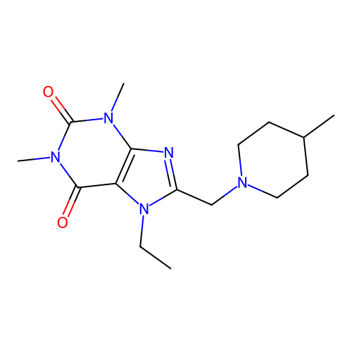7-Ethyl-1,3-dimethyl-8-[(4-methylpiperidin-1-yl)methyl]purine-2,6-dione structure