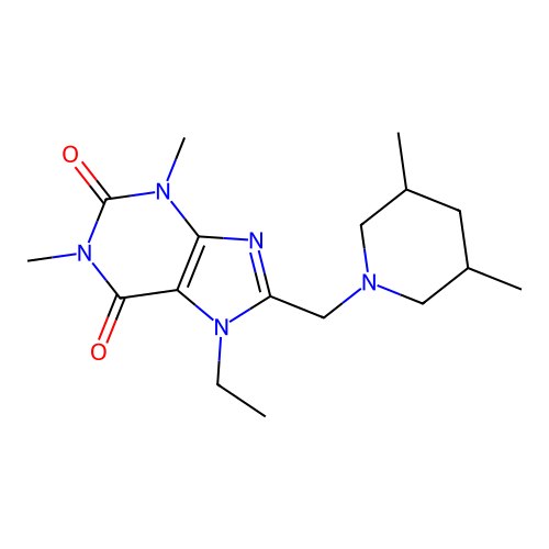 8-[(3,5-Dimethylpiperidin-1-yl)methyl]-7-ethyl-1,3-dimethylpurine-2,6-dione structure