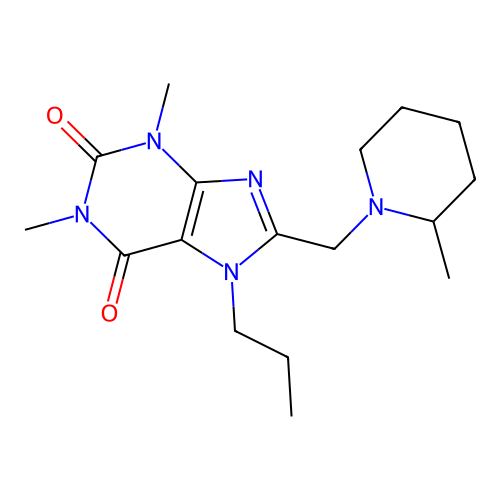 1,3-Dimethyl-8-[(2-methylpiperidin-1-yl)methyl]-7-propylpurine-2,6-dione structure