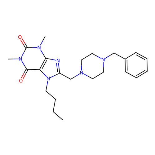 8-[(4-Benzylpiperazin-1-yl)methyl]-7-butyl-1,3-dimethylpurine-2,6-dione structure