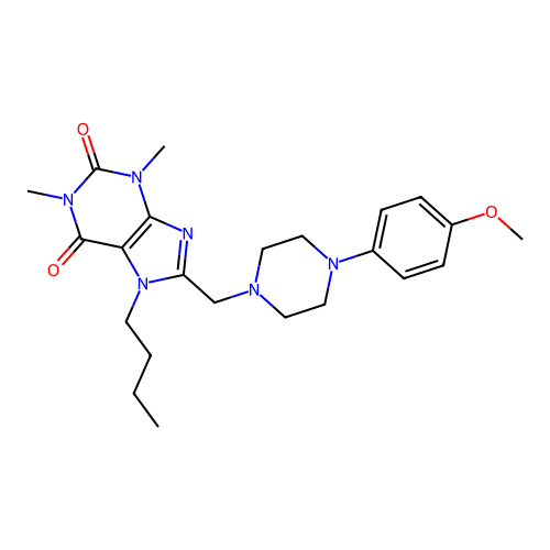 7-butyl-8-[[4-(4-methoxyphenyl)piperazin-1-yl]methyl]-1,3-dimethylpurine-2,6-dione structure