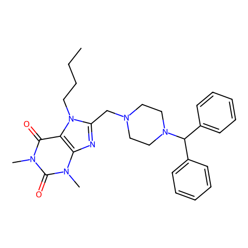 8-[(4-Benzhydrylpiperazin-1-yl)methyl]-7-butyl-1,3-dimethylpurine-2,6-dione structure