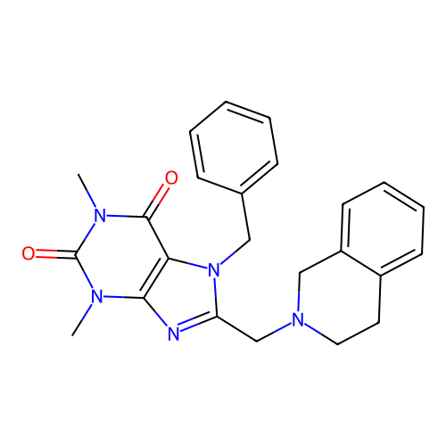 7-benzyl-8-(3,4-dihydroisoquinolin-2(1H)-ylmethyl)-1,3-dimethyl-3,7-dihydro-1H-purine-2,6-dione structure