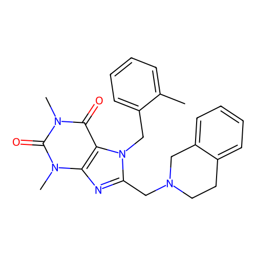8-(3,4-dihydroisoquinolin-2(1H)-ylmethyl)-1,3-dimethyl-7-(2-methylbenzyl)-3,7-dihydro-1H-purine-2,6-dione structure
