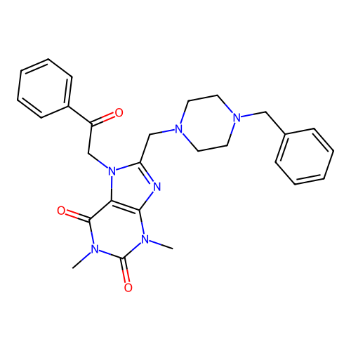 8-[(4-Benzylpiperazin-1-yl)methyl]-1,3-dimethyl-7-phenacylpurine-2,6-dione structure