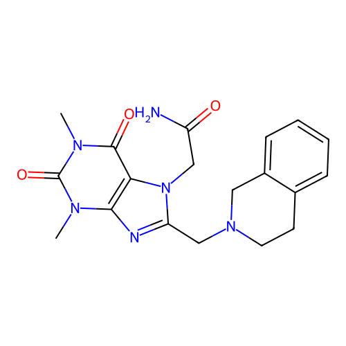 2-[8-(3,4-dihydro-1H-isoquinolin-2-ylmethyl)-1,3-dimethyl-2,6-dioxopurin-7-yl]acetamide structure