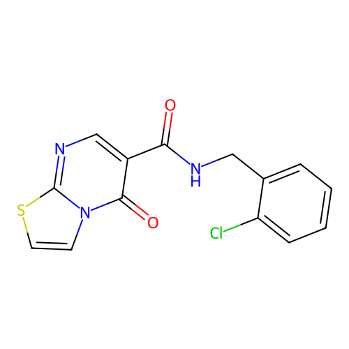 N-(2-chlorobenzyl)-5-oxo-5H-[1,3]thiazolo[3,2-a]pyrimidine-6-carboxamide structure