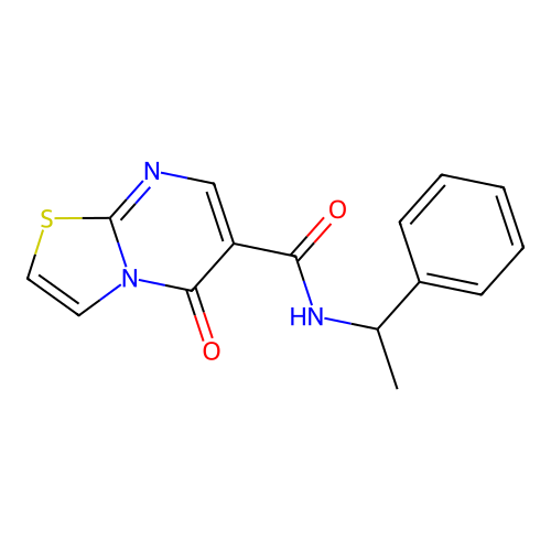 5-oxo-N-(1-phenylethyl)-5H-[1,3]thiazolo[3,2-a]pyrimidine-6-carboxamide structure