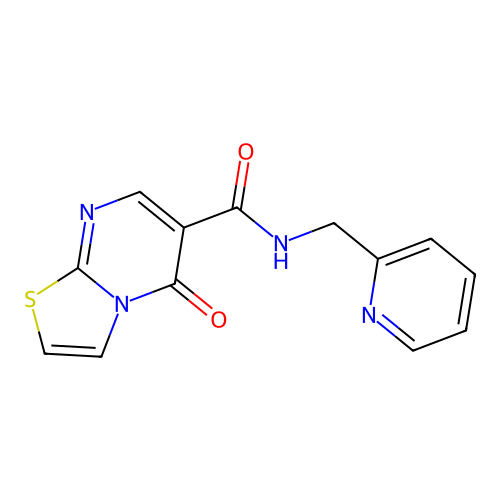5-oxo-N-(pyridin-2-ylmethyl)-5H-[1,3]thiazolo[3,2-a]pyrimidine-6-carboxamide structure