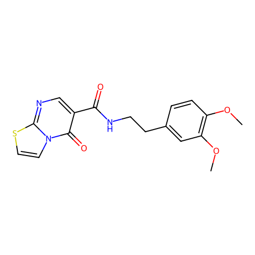 N-[2-(3,4-dimethoxyphenyl)ethyl]-5-oxo-5H-[1,3]thiazolo[3,2-a]pyrimidine-6-carboxamide structure