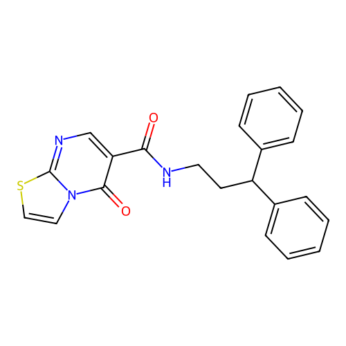 N-(3,3-diphenylpropyl)-5-oxo-5H-thiazolo[3,2-a]pyrimidine-6-carboxamide structure