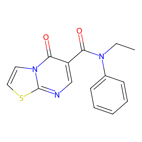 N-ethyl-5-oxo-N-phenyl-5H-thiazolo[3,2-a]pyrimidine-6-carboxamide structure