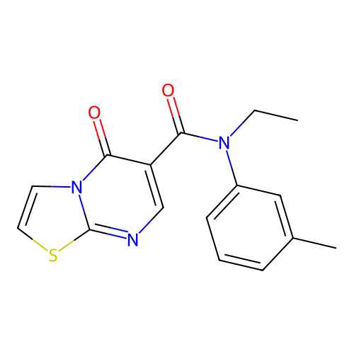 N-ethyl-5-oxo-N-(m-tolyl)-5H-thiazolo[3,2-a]pyrimidine-6-carboxamide structure