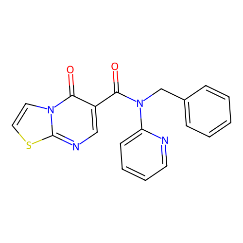 N-benzyl-5-oxo-N-pyridin-2-yl-[1,3]thiazolo[3,2-a]pyrimidine-6-carboxamide structure
