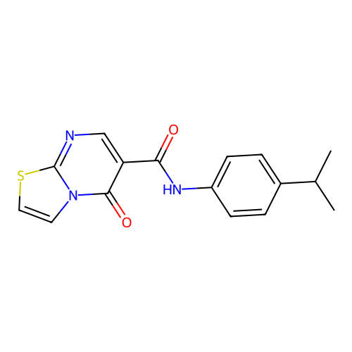 5-oxo-N-[4-(propan-2-yl)phenyl]-5H-[1,3]thiazolo[3,2-a]pyrimidine-6-carboxamide structure