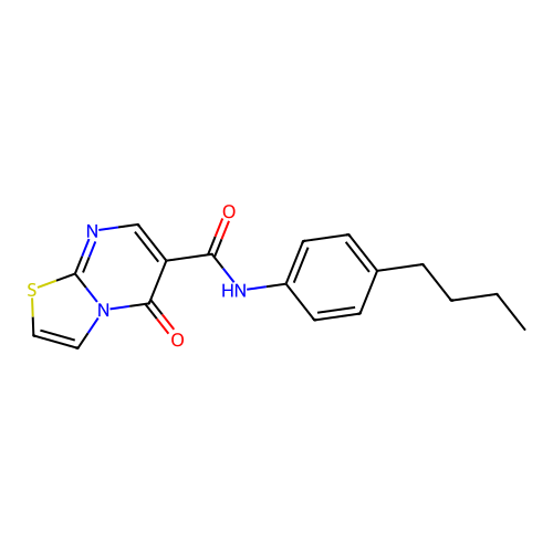 N-(4-butylphenyl)-5-oxo-5H-[1,3]thiazolo[3,2-a]pyrimidine-6-carboxamide structure