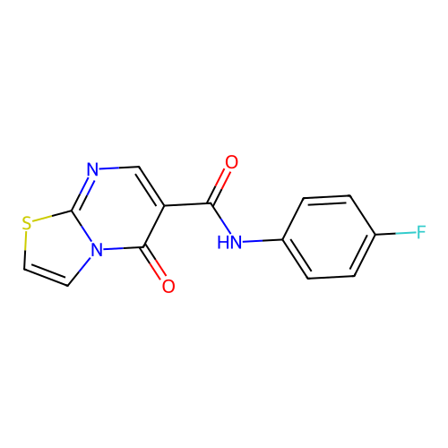 N-(4-fluorophenyl)-5-oxo-5H-thiazolo[3,2-a]pyrimidine-6-carboxamide structure