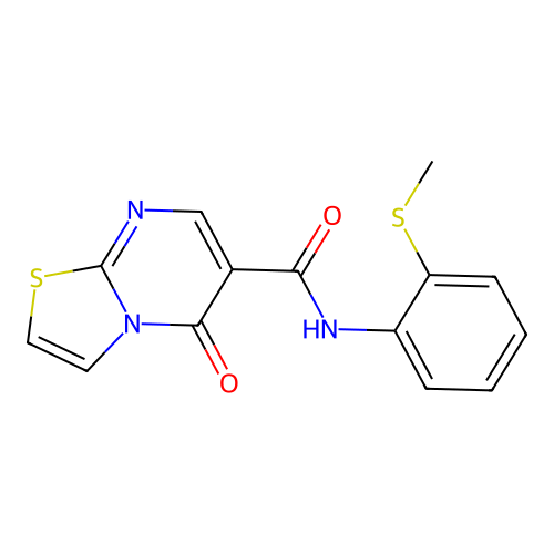 N-(2-(methylthio)phenyl)-5-oxo-5H-thiazolo[3,2-a]pyrimidine-6-carboxamide structure
