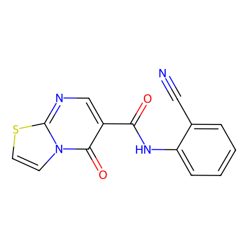 N-(2-cyanophenyl)-5-oxo-5H-thiazolo[3,2-a]pyrimidine-6-carboxamide structure
